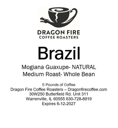 5 Pounds Brazil Mogiana Guaxupe- NATURAL