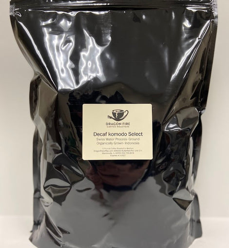Decaf- Komodo Organically Grown Swiss Water Processed 5-Pounds