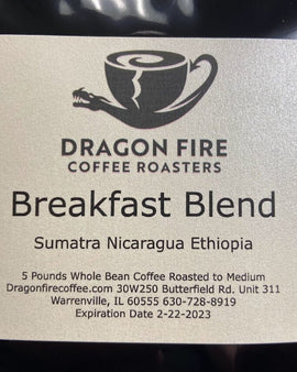 5 Pounds! Breakfast Blend Coffee Dragon Fire Coffee Roasters, Inc. 